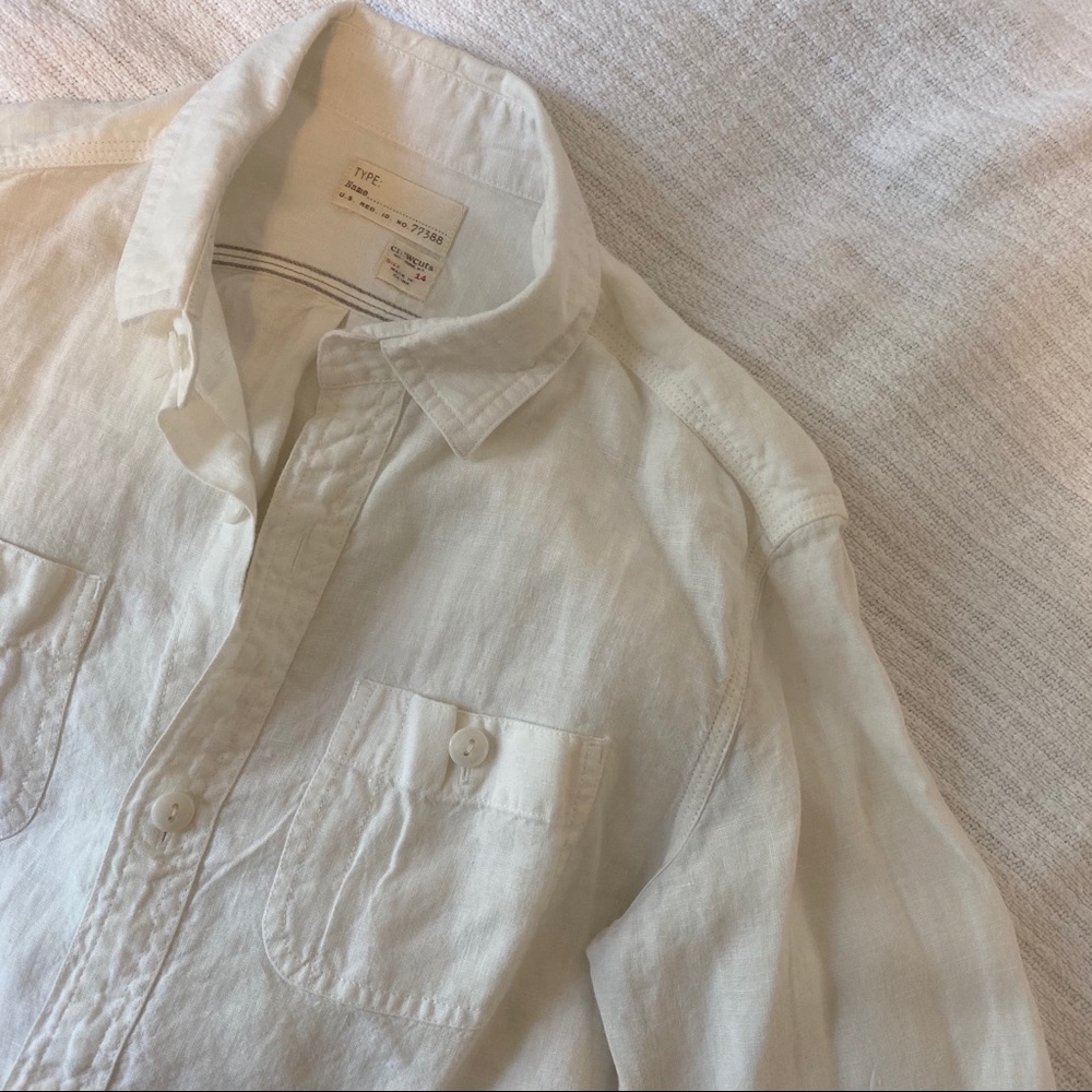 linen button down top